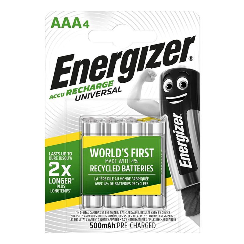 4X Energizer AAA 500mAh Rechargeable Batteries TradeNRG UK 6565459