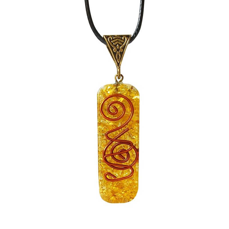 Citrine Healing Pendant Necklace with Copper Coil TradeNRG UK 6567895