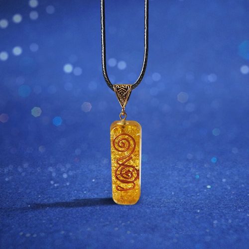 Citrine Healing Pendant Necklace with Copper Coil TradeNRG UK 6567903