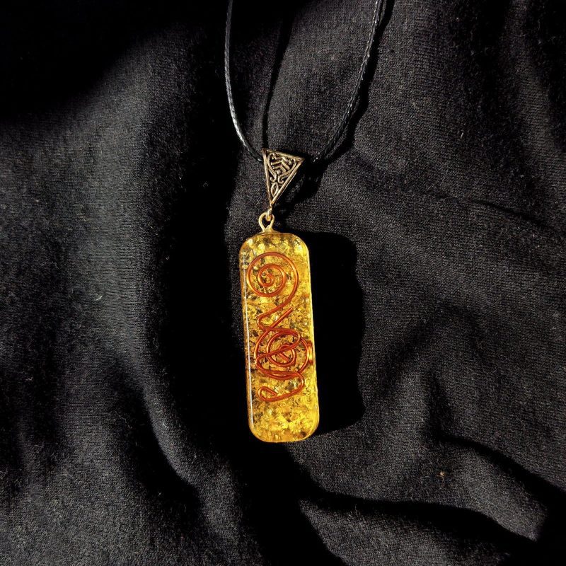 Citrine Healing Pendant Necklace with Copper Coil TradeNRG UK 6567908