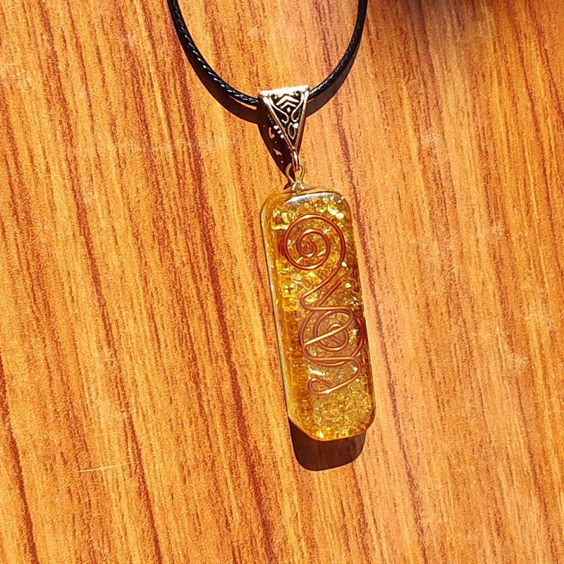 Citrine Healing Pendant Necklace with Copper Coil TradeNRG UK 6567913