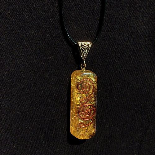 Citrine Healing Pendant Necklace with Copper Coil TradeNRG UK 6567925